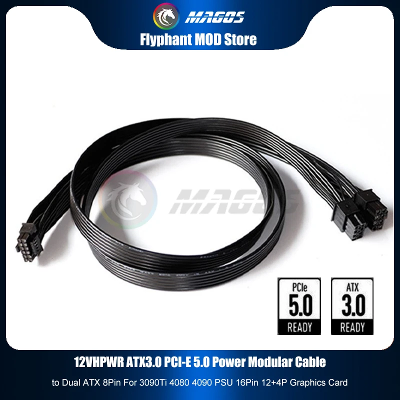 Dual 8Pin To 16Pin 12Vhpwr Cable - 12V HPWR ATX3.0 PCI-E 5.0 電源モジュラーケーブル
