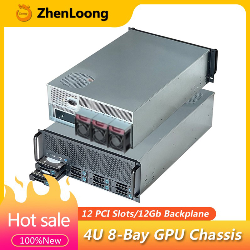 Server Gpu Chassis 4U - Zhenloong-gpu 4uサーバーラックケース、pci 8ベイハードディスクドライブ、ホットスワップシャーシ、スーパーマイルコをサポート、X10DRG-Q、x12、X11DPG-Q4、12セット