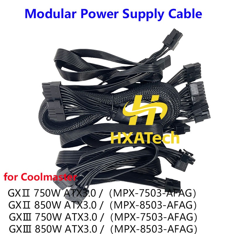 Dual 8Pin To 16Pin 12Vhpwr Cable - HXATech- 12VHPWR 16ピン CPU 8ピン PCIE