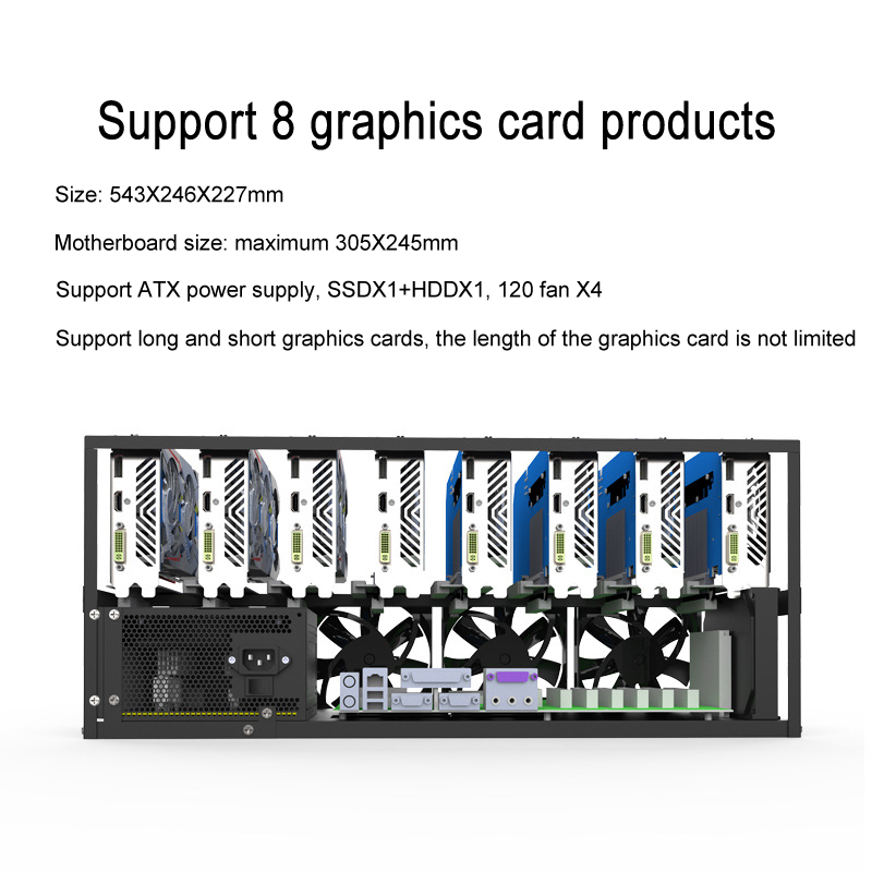 マイニングシステム用マザーボードホルダー,PCコンポーネント - Gpu Mining Rig Frame 8 Gpu のレビューと価格