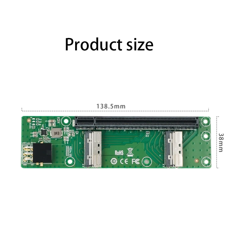 Speedier 2 x MCIO 8i to PCIe 1 - Pcie 5.0 Gpu Riser Cable のレビューと価格