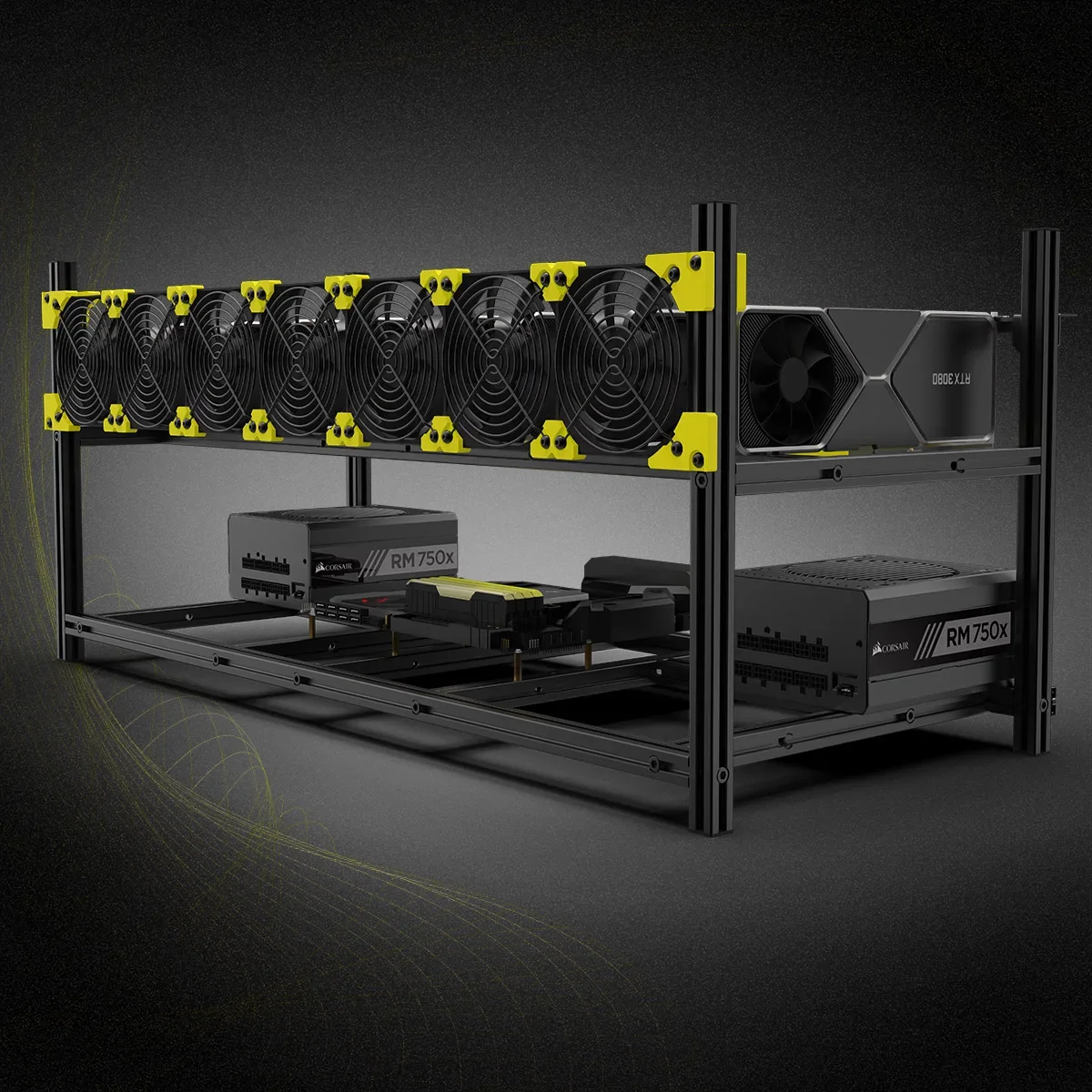 1個 8GPU グラフィックカード用 アルミ合金製マイニング - Gpu Mining Rig Frame 8 Gpu のレビューと価格