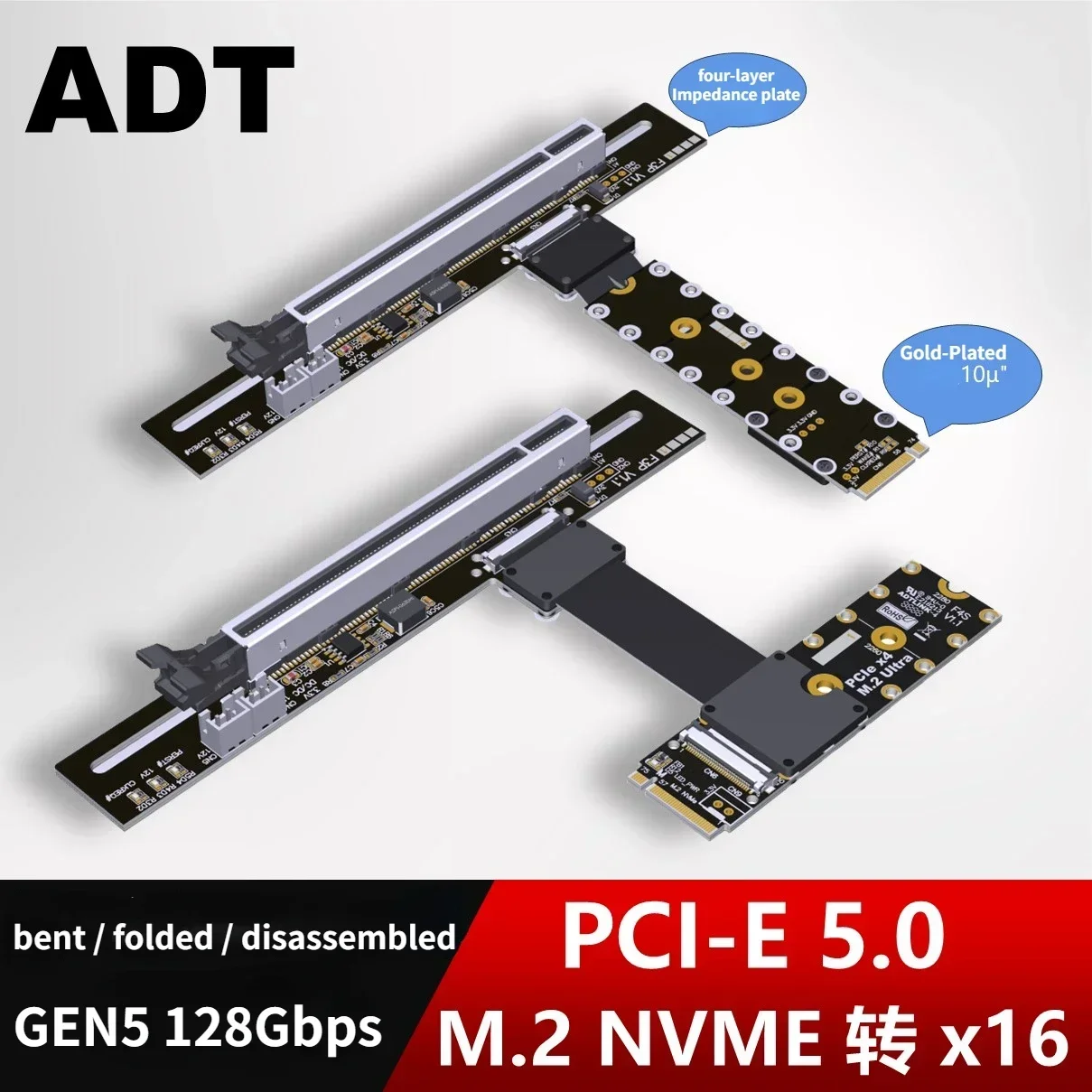 ADT-Link PCIe 5.0 M.2 NGFF NVM - Pcie 5.0 Gpu Riser Cable のレビューと価格