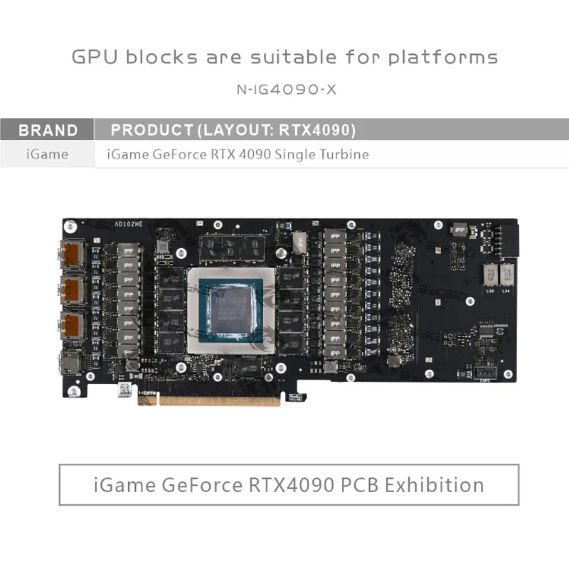 Bykski GPU ウォーターブロック カラフル iGam - Rtx 4090 Water Block のレビューと価格